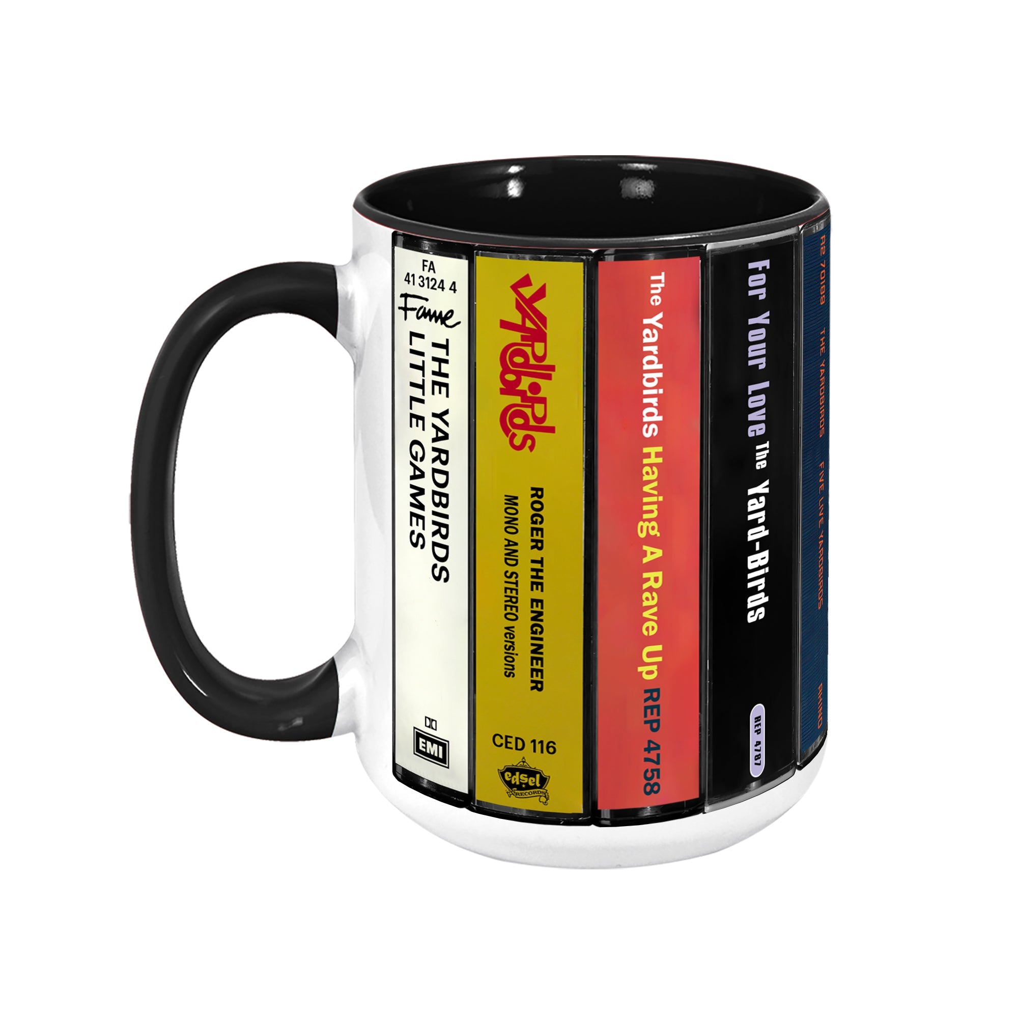 The Yardbirds Albums Cassette Collection Retro Accent Edge-to-Edge Printed Mug