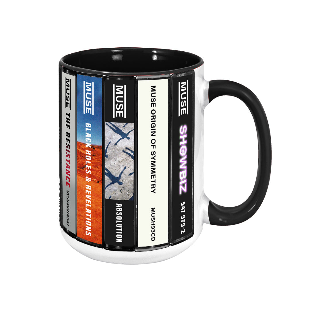 Muse Albums Cassette Collection Retro Accent Edge-to-Edge Printed Mug