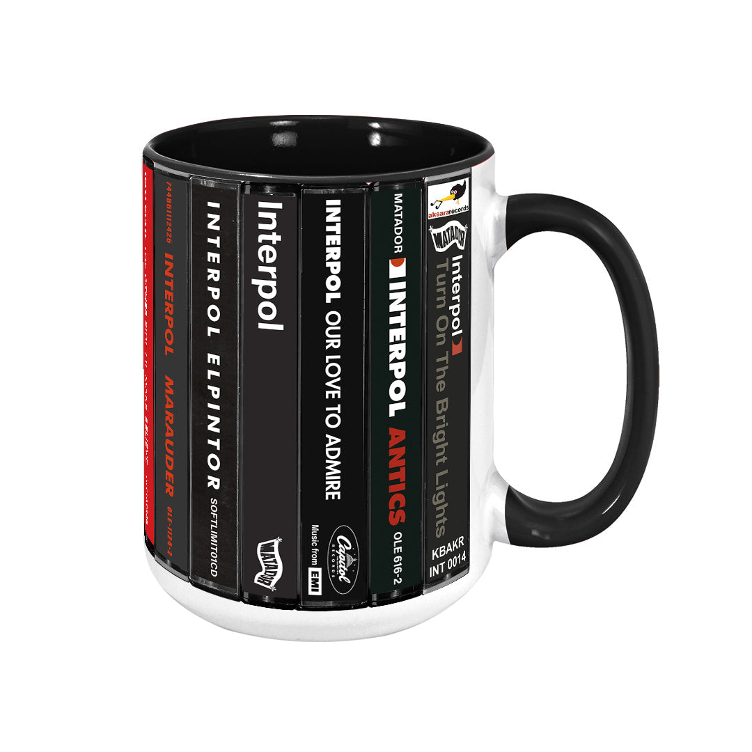 Interpol Albums Cassette Collection Retro Accent Edge-to-Edge Printed Mug