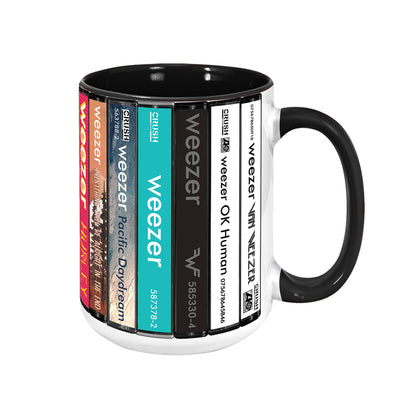 Weezer Albums Cassette Collection Retro Accent Edge-to-Edge Printed Mug
