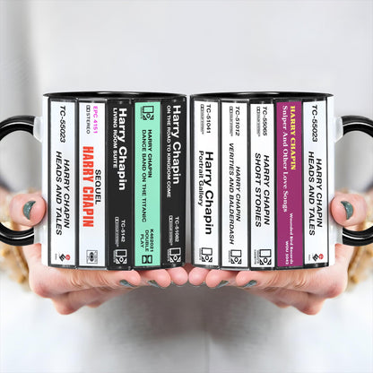 Harry Chapin Albums Cassette Collection Retro Accent Edge-to-Edge Printed Mug