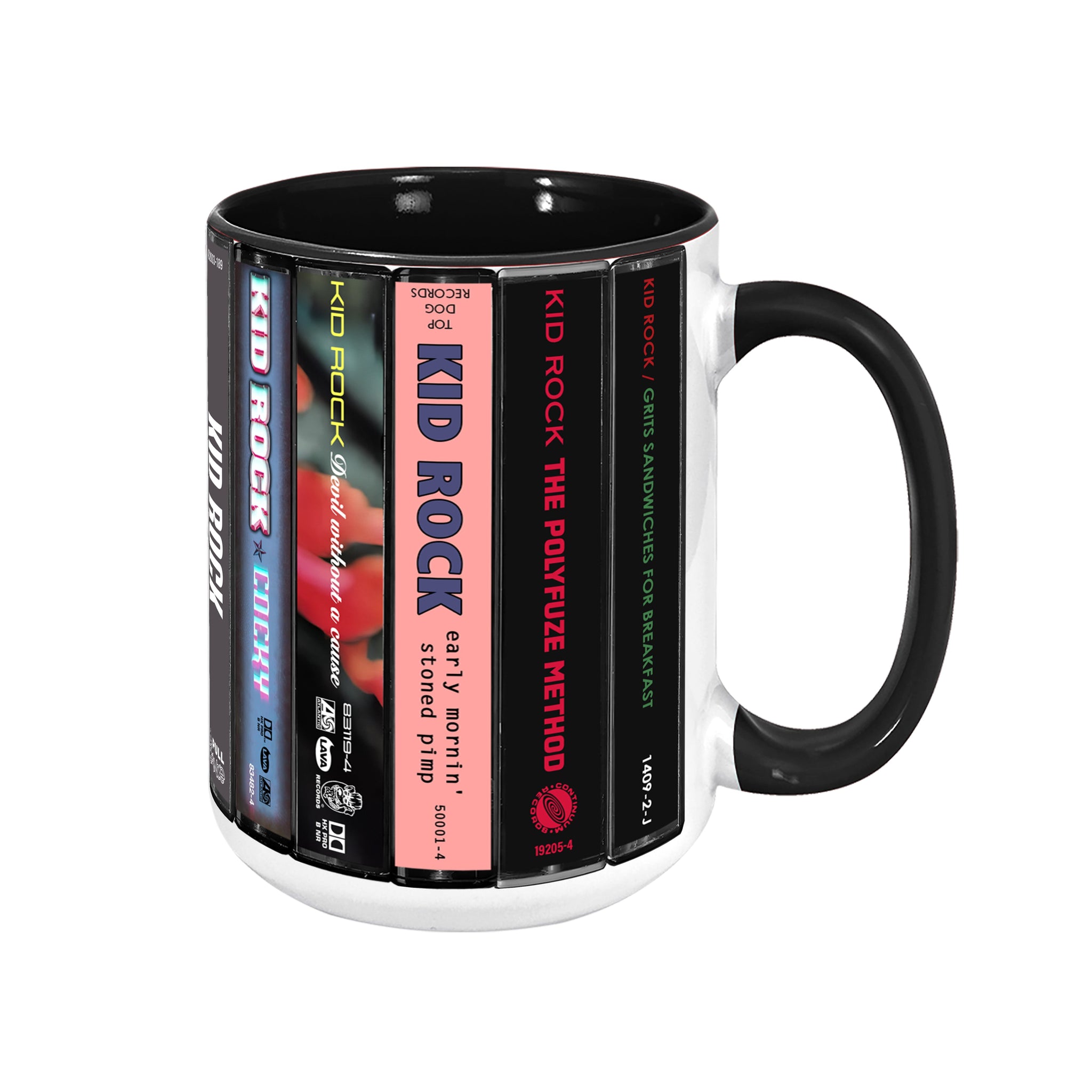 Kid Rock Albums Cassette Collection Retro Accent Edge-to-Edge Printed Mug
