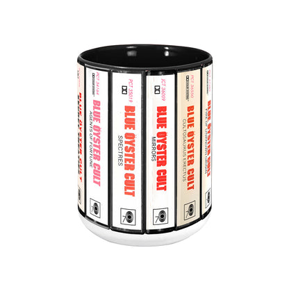 Blue Oyster Cult Albums Cassette Collection Retro Accent Mug