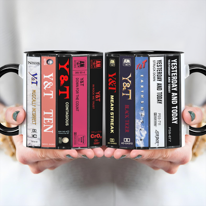 Y&T Albums Cassette Collection Retro Accent Edge-to-Edge Printed Mug