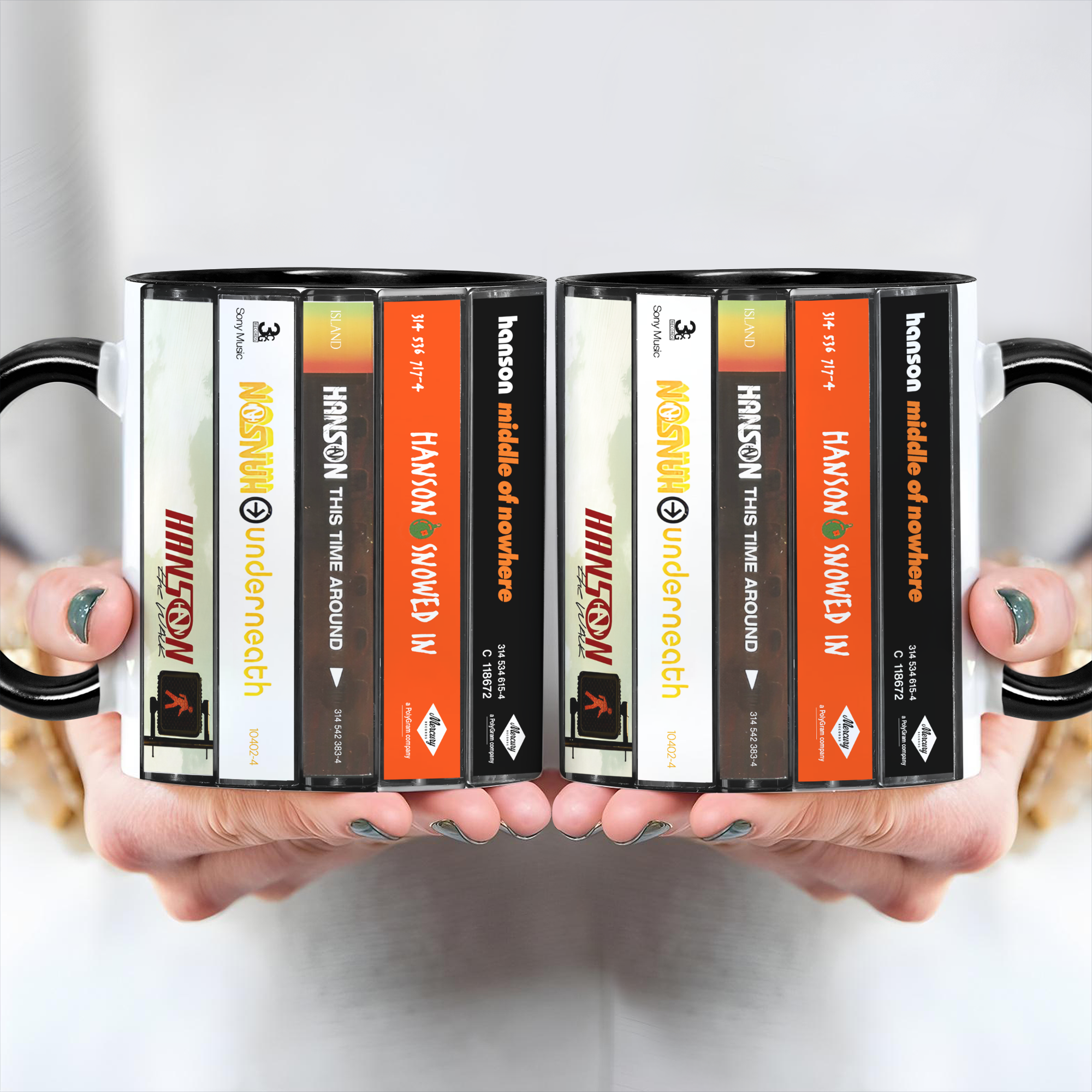 Hanson Albums Cassette Collection Retro Accent Edge-to-Edge Printed Mug