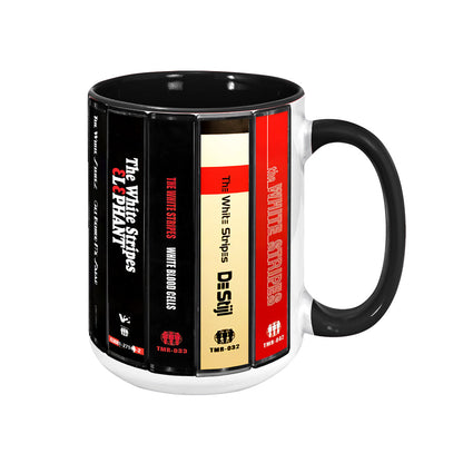 The White Stripes Albums Cassette Collection Retro Accent Edge-to-Edge Printed Mug