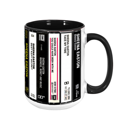 Sheena Easton Albums Cassette Collection Retro Accent Edge-to-Edge Printed Mug