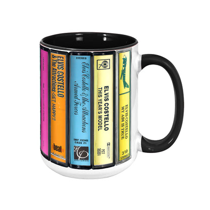 Elvis Costello Albums Cassette Retro Collection Accent Mug