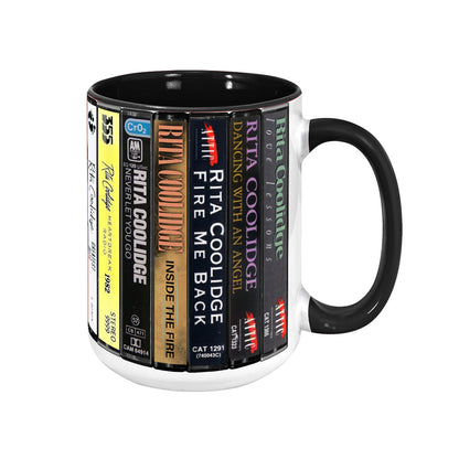 Rita Coolidge Albums Cassette Collection Retro Accent Edge-to-Edge Printed Mug