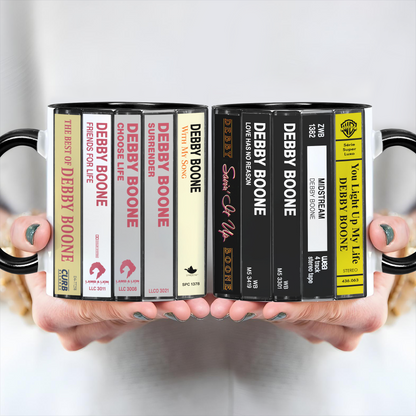 Debby Boone Albums Cassette Collection Retro Accent Edge-to-Edge Printed Mug