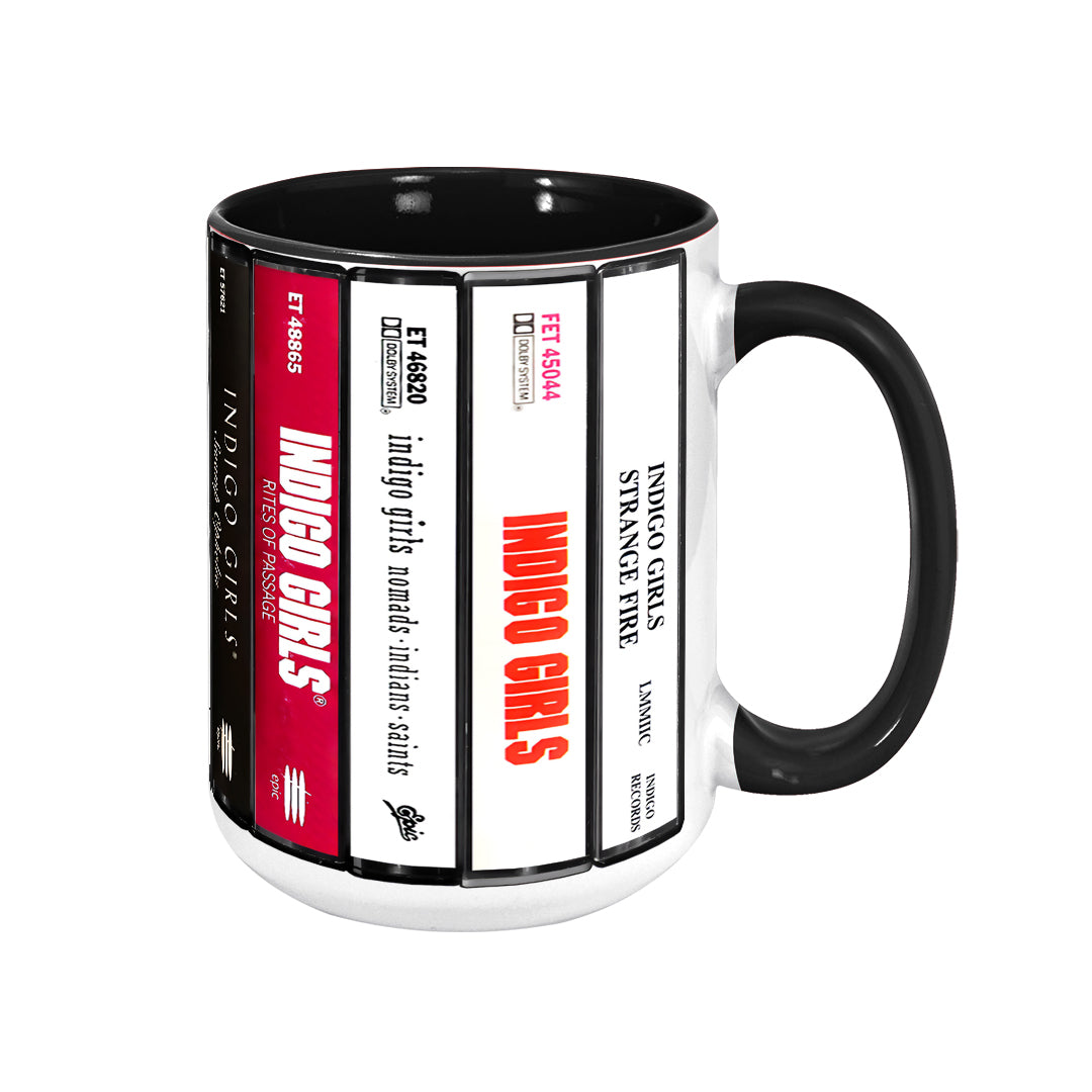 Indigo Girls Albums Cassette Collection Retro Accent Edge-to-Edge Printed Mug