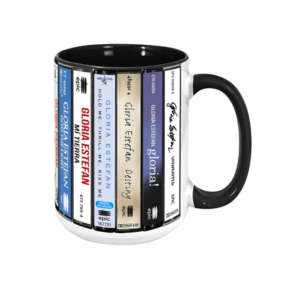 Miami Sound Machine Albums Cassette Collection Retro Accent Edge-to-Edge Printed Mug
