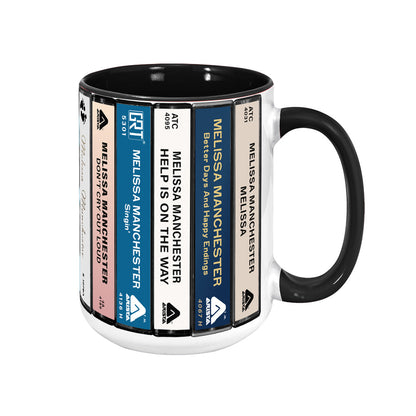 Melissa Manchester Albums Cassette Collection Retro Accent Edge-to-Edge Printed Mug