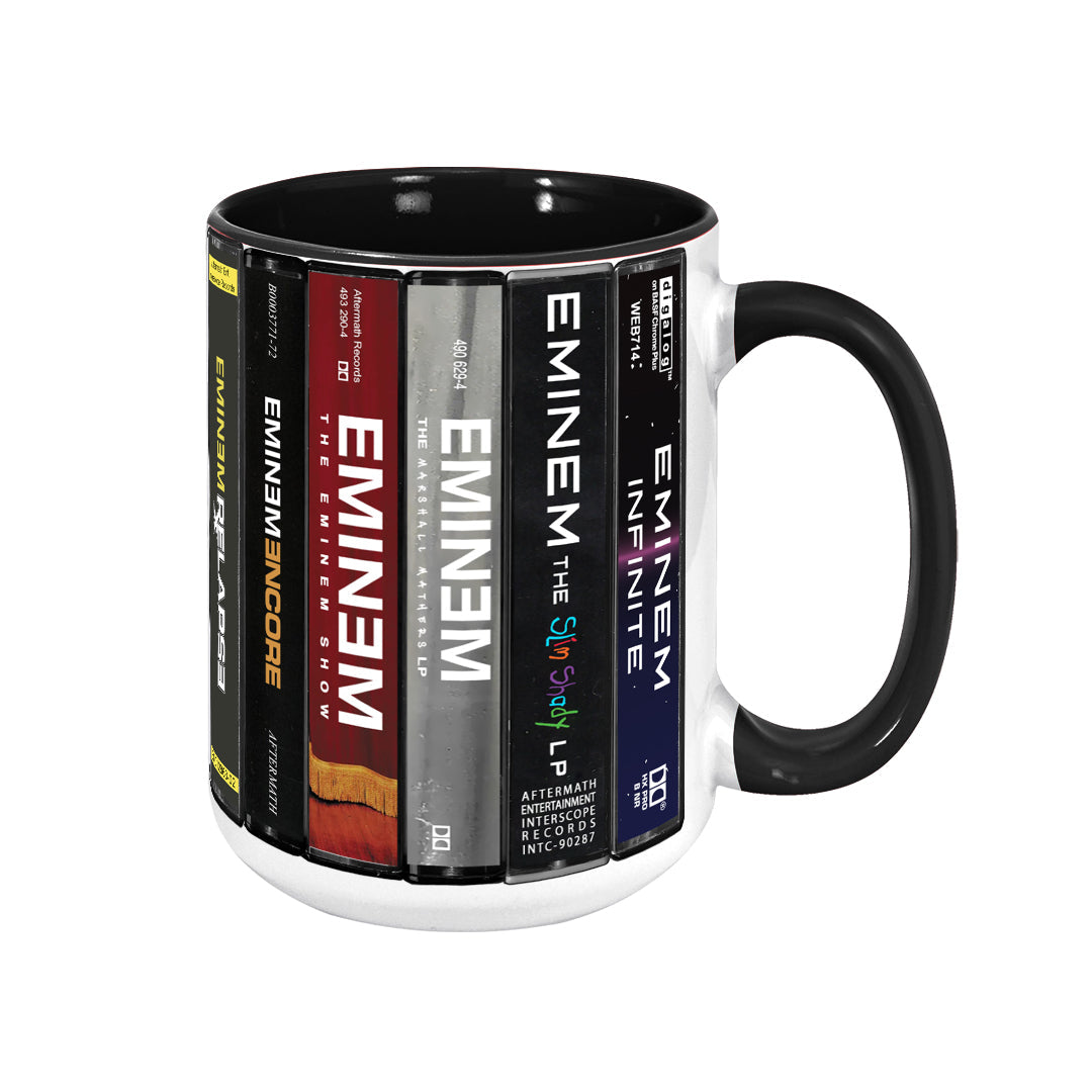 Eminem Albums Cassette Collection Retro Accent Edge-to-Edge Printed Mug