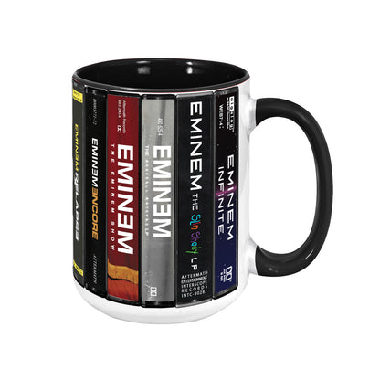 Eminem Albums Cassette Collection Retro Accent Edge-to-Edge Printed Mug