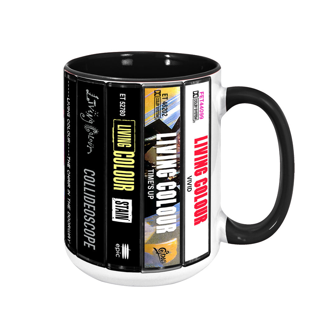 Living Colour Albums Cassette Collection Retro Accent Edge-to-Edge Printed Mug