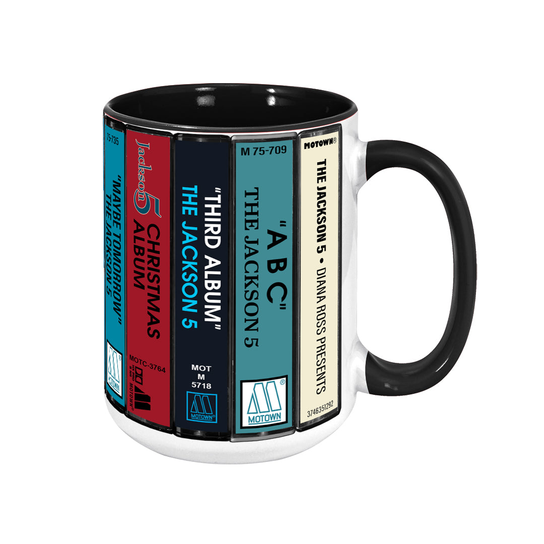 The Jackson 5 Albums Cassette Collection Retro Accent Edge-to-Edge Printed Mug