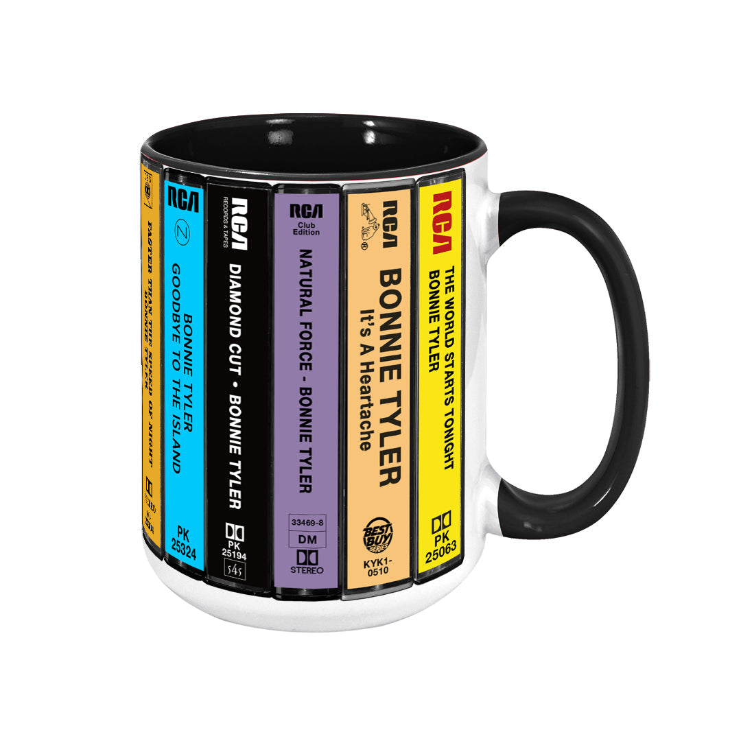Bonnie Tyler Albums Cassette Collection Retro Accent Edge-to-Edge Printed Mug