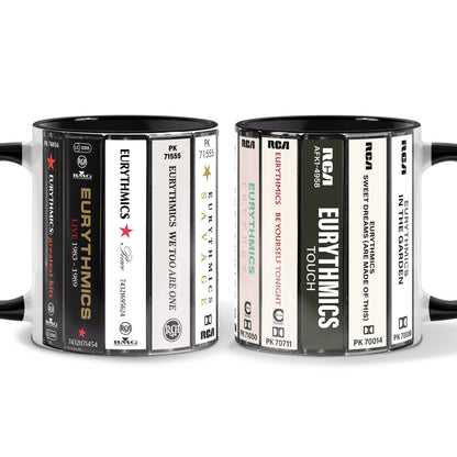 Eurythmics Albums Cassette Collection Retro Accent Mug