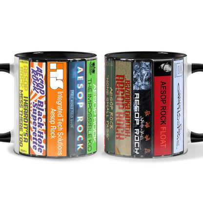 Aesop Rock Albums Cassette Collection Retro Accent Mug