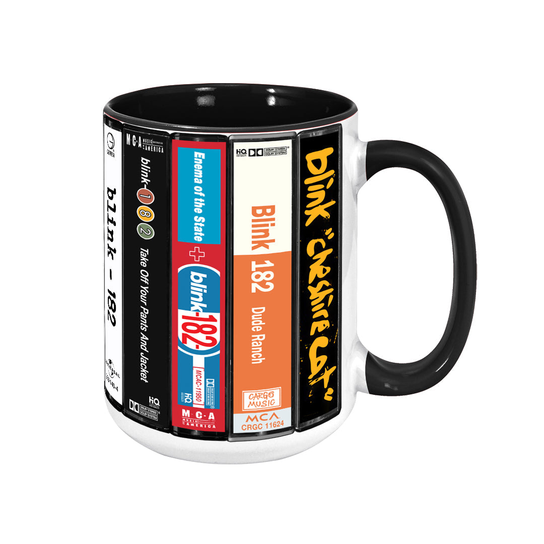 Blink-182 Albums Cassette Collection Retro Accent Edge-to-Edge Printed Mug