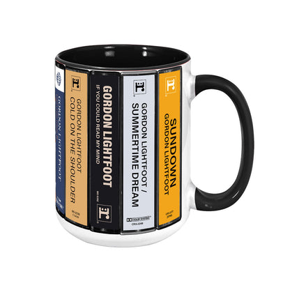 Gordon Lightfoot Albums Cassette Collection Retro Accent Mug
