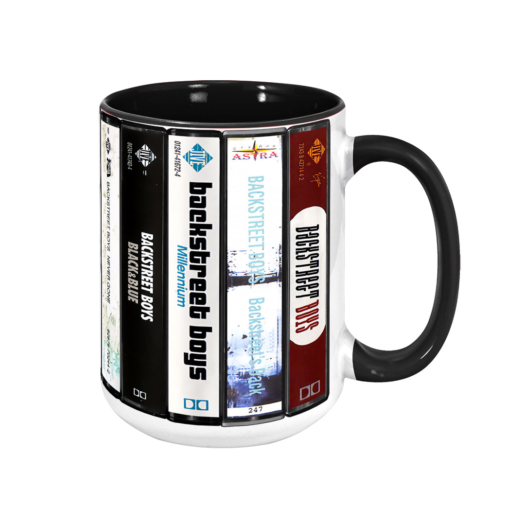 Backstreet Boys Albums Cassette Collection Retro Accent Edge-to-Edge Printed Mug
