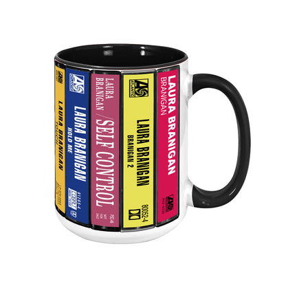 Laura Branigan Albums Cassette Collection Retro Accent Edge-to-Edge Printed Mug