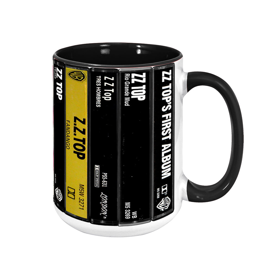 ZZ Top Albums Cassette Collection Retro Accent Mug