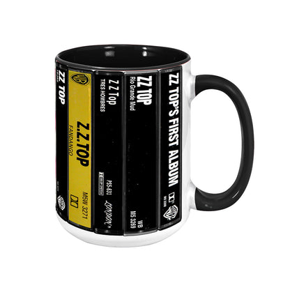 ZZ Top Albums Cassette Collection Retro Accent Mug