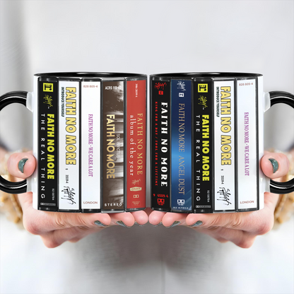 Faith No More Albums Cassette Collection Retro Accent Edge-to-Edge Printed Mug