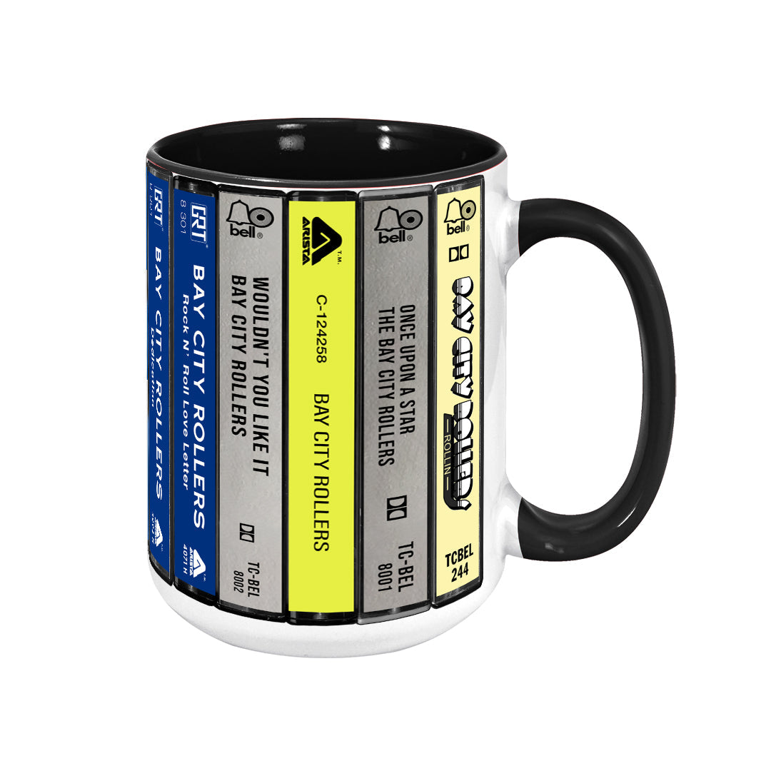 Bay City Rollers Albums Cassette Collection Retro Accent Edge-to-Edge Printed Mug