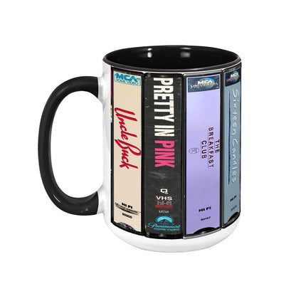80's VHS Tapes Movies Accent Edge-to-Edge Printed Mug