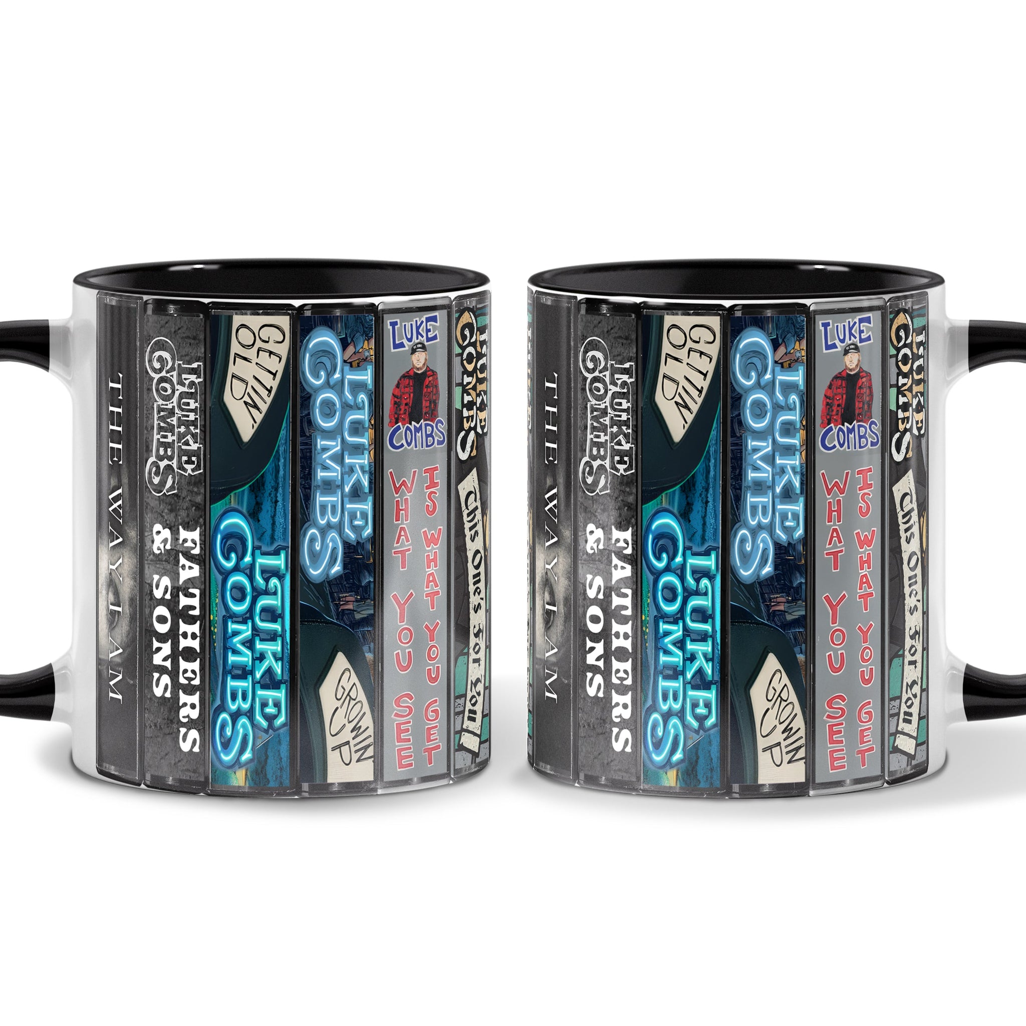 Luke Combs Albums Cassette Collection Retro Accent Mug