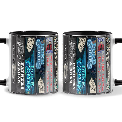 Luke Combs Albums Cassette Collection Retro Accent Mug