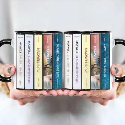 Maxwell Albums Cassette Collection Retro Accent Edge-to-Edge Printed Mug