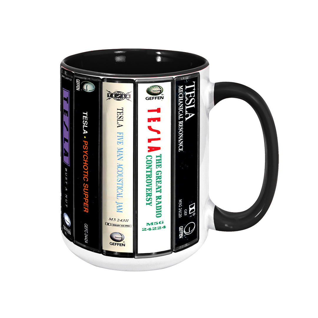 Tesla Albums Cassette Collection Retro Accent Mug