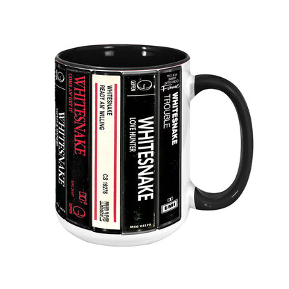 Whitesnake Albums Cassette Collection Retro Accent Mug