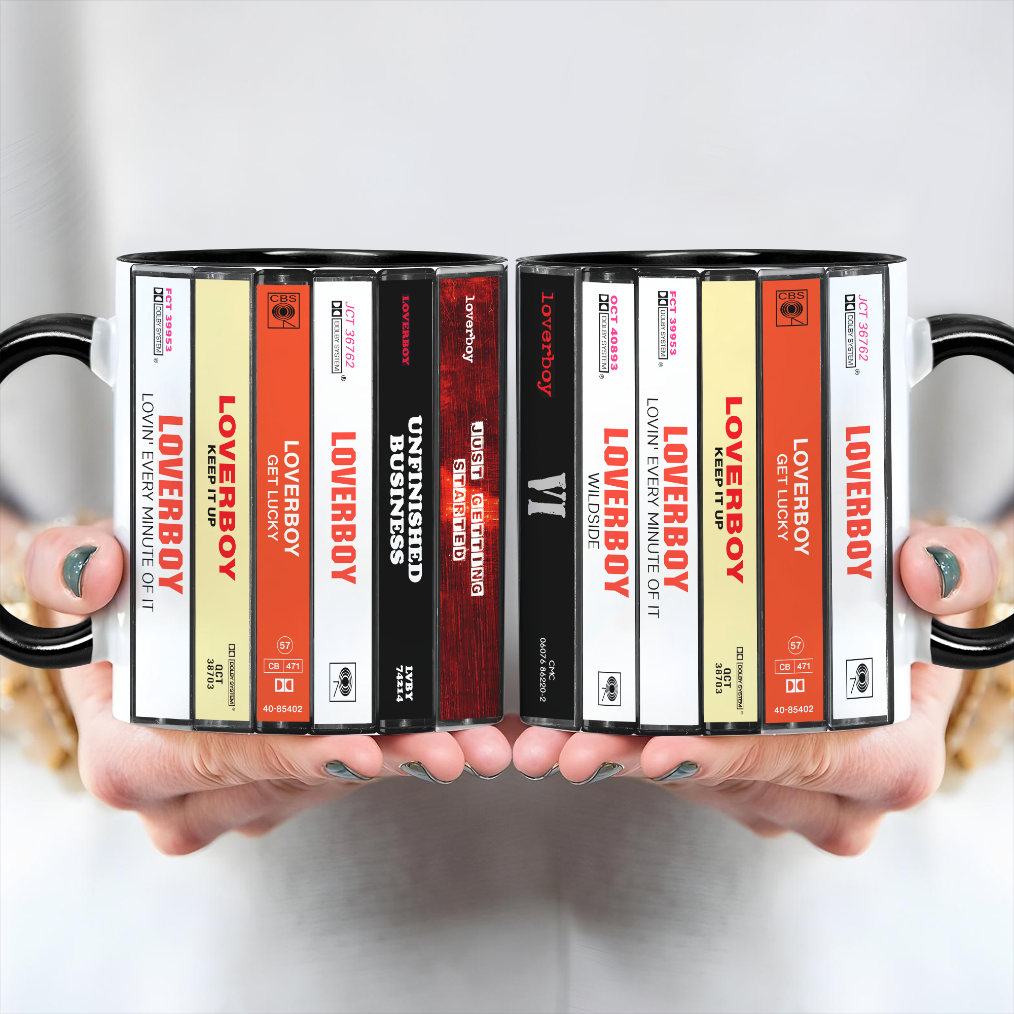Loverboy Albums Cassette Collection Retro Accent Edge-to-Edge Printed Mug