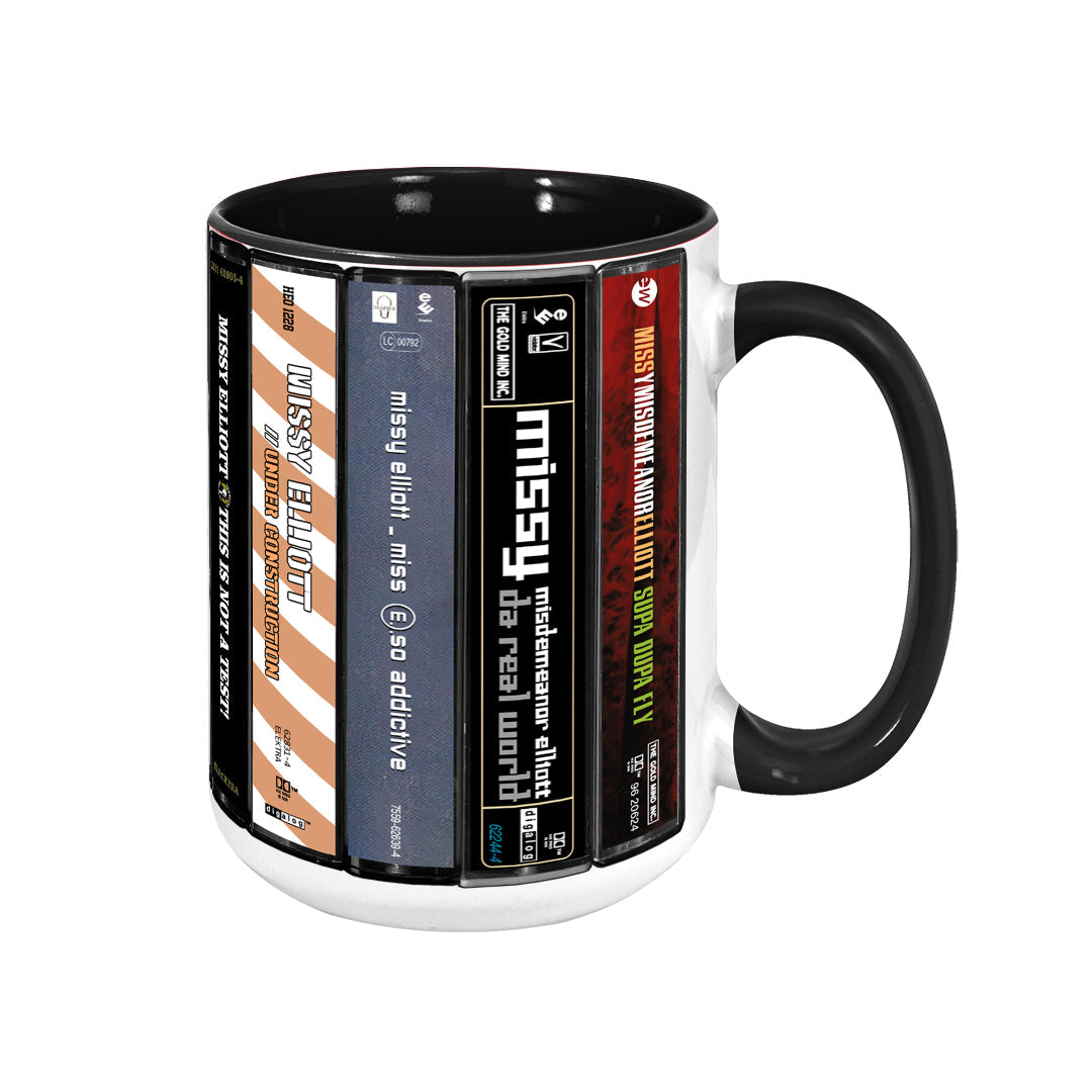 Missy Elliott Albums Cassette Collection Retro Accent Edge-to-Edge Printed Mug