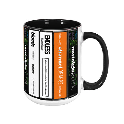 Frank Ocean Albums Cassette Collection Retro Accent Mug