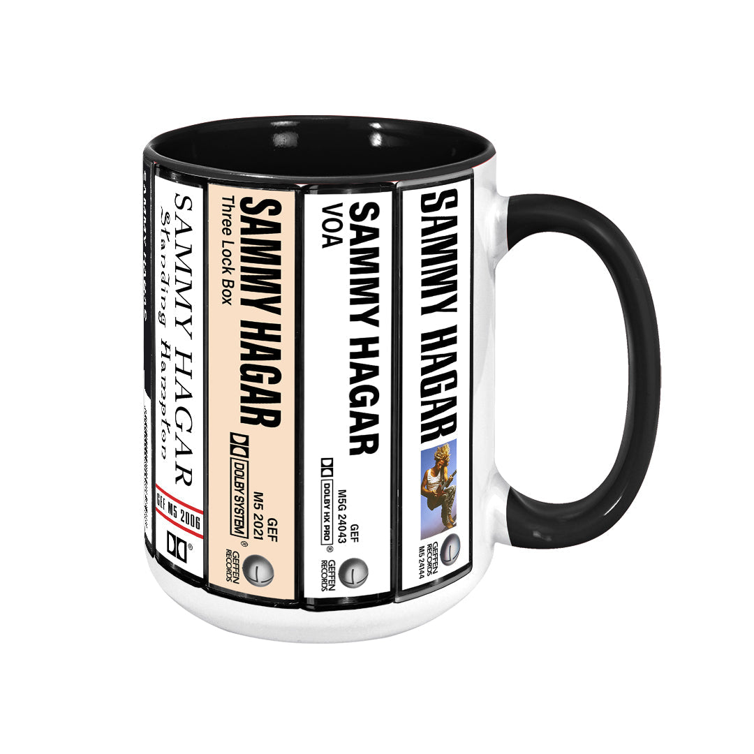 Sammy Hagar Albums Cassette Collection Retro Accent Edge-to-Edge Printed Mug