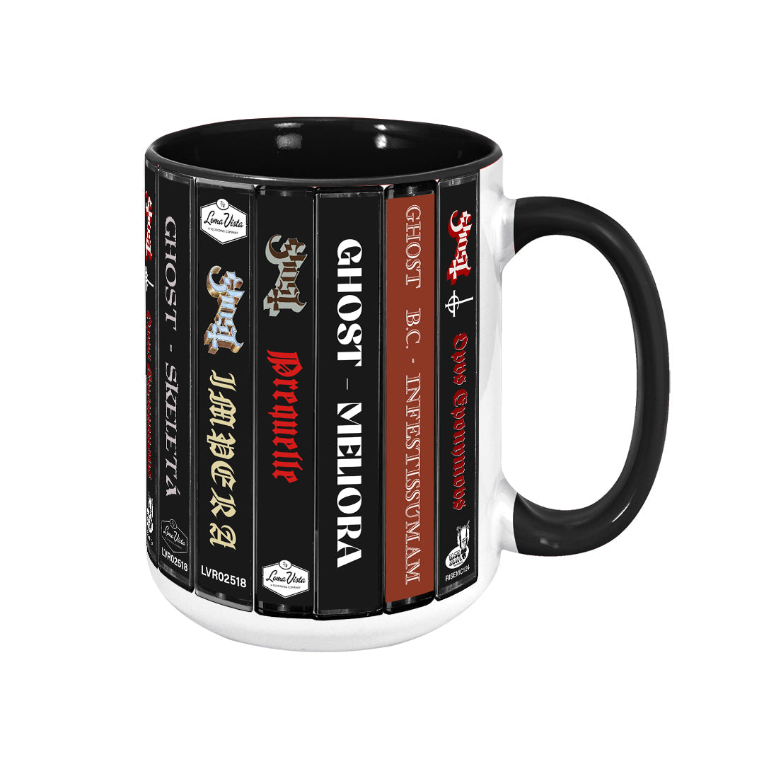Ghost Albums Cassette Collection Retro Accent Edge-to-Edge Printed Mug