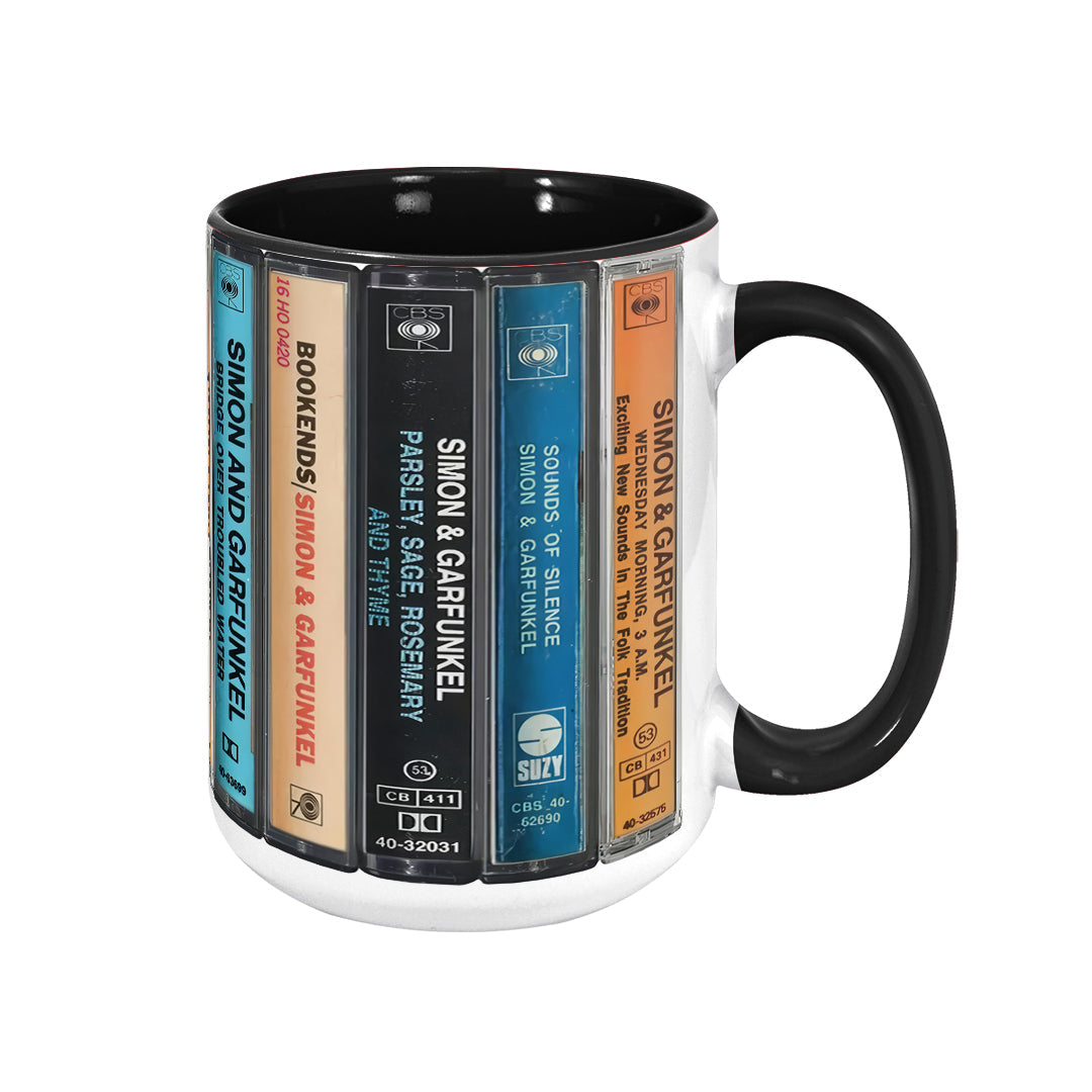 Simon & Garfunkel Albums Cassette Retro Collection Accent Mug
