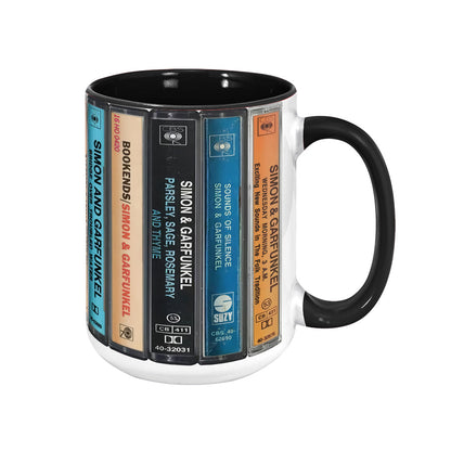Simon & Garfunkel Albums Cassette Retro Collection Accent Mug