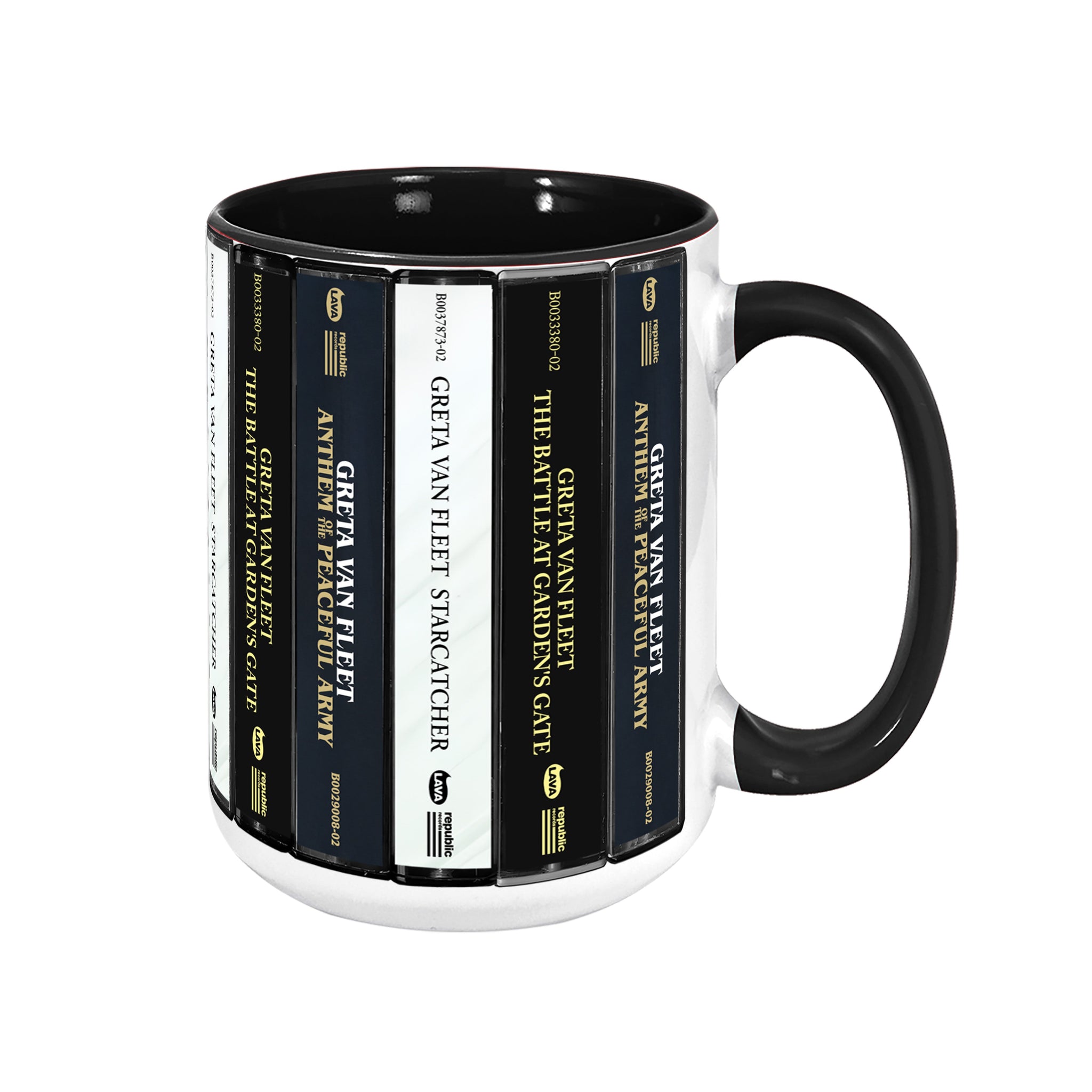 Greta Van Fleet Albums Cassette Collection Retro Accent Edge-to-Edge Printed Mug