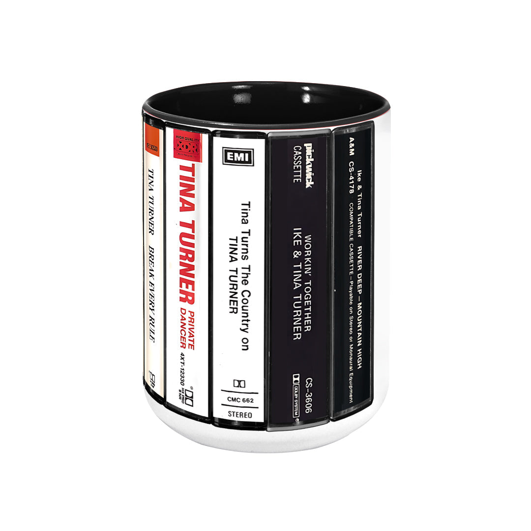 Tina Turner Albums Cassette Retro Collection Accent Mug