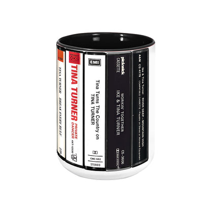 Tina Turner Albums Cassette Retro Collection Accent Mug