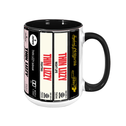 Thin Lizzy Albums Cassette Collection Retro Accent Mug