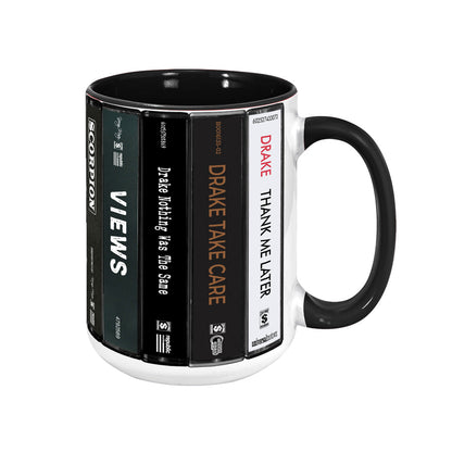 Drake Albums Cassette Collection Retro Accent Edge-to-Edge Printed Mug